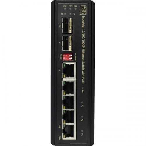 先端技術インター 144-HY-001 実業用GbE/PoE相応うイーサネットスイッチ HES-3306PL-F1C1 (10/100/1000BASE-T×4(PoE)+SFP×1+Combo×1(RJ45/SFP))