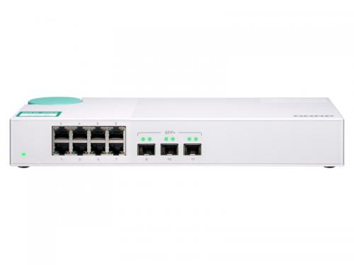 QNAP QSW-308S QSW-308S アンマネージドスイッチ (3界面 10GbE + 8界面 1GbE)