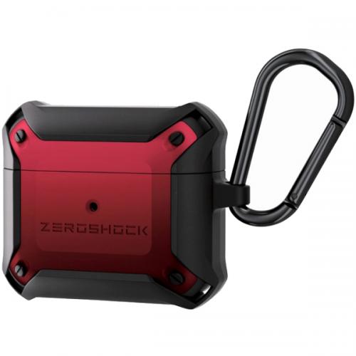 ELECOM AVA-AP3ZERORD AirPods 第3世代対応アクセサリ ZEROSHOCKケース カラビナ付き レッド
