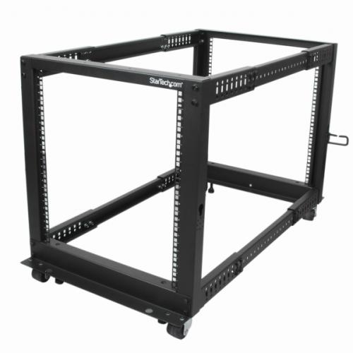StarTech.com 4POSTRACK12U 12U4ポストオープンフレーム型サーバーラック奥行き調整幅457mm耐荷重544kgキャスター/フロアレベラー/ケーブル配線フック付属|ISダイレクト店