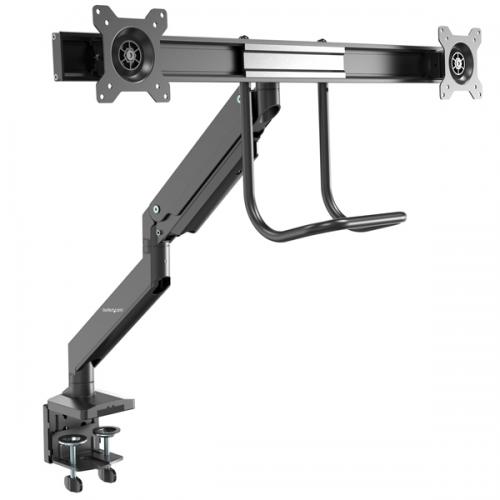 StarTech.com ARMSLMBARDUO デュアルモニターアームクランプ/グロメット式水平可動式/高さ固定タイプ17-32インチVESA規格ディスプレイ対応