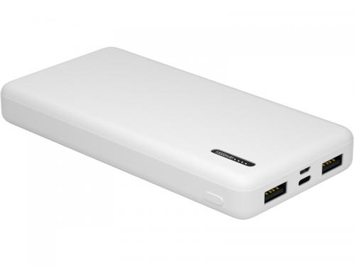 グリーンハウス GH-BTT100-WH モバイル充電器 10000mA ホワイト 保護機能内蔵 2台同時充電対応