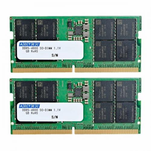 ADTEC ADS4800N-X8GW DDR5-4800 SODIMM 8GB×2枚