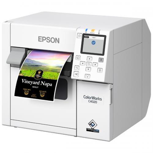 EPSON CW-C4020M カラーラベルプリンター/4in幅役割モデル/引っ敷きえの具インキ積み上げる/オート切り手