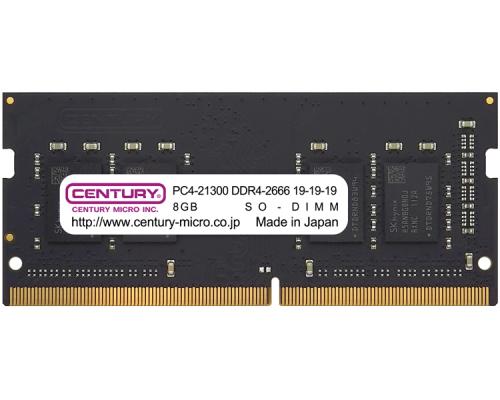 世紀マイクロ CB8G-SOD4U2666H 万覚え帳パソコン用 パソコン4-21300/DDR4-2666 8GB 260pin Unbuffered_Non-ECC_SO-DIMM 1.2v 日本製 1rank