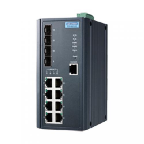 アドバンテック EKI-9612G-4FI-AE 製作用交通EKI 8G + 4SFP L3 Managed Ethernet Switch Wide Temperature
