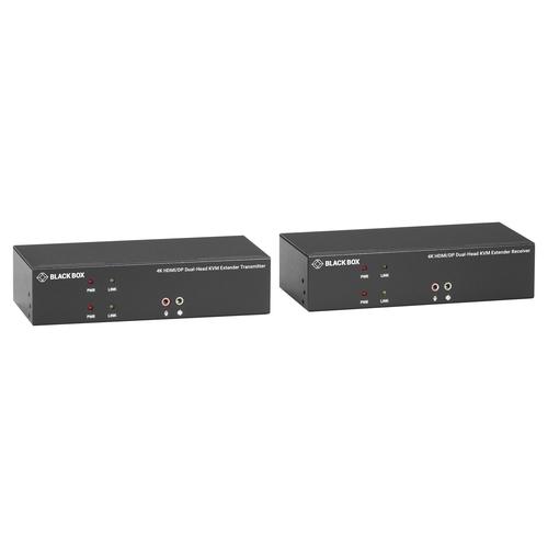ブラックボックス KVXLCHDP-200 デュアル見せびらかす相応うKVMエクステンダーキット(DP/HDMI/USB/CATx/4K相応う) (管する側 : HDMIx2)