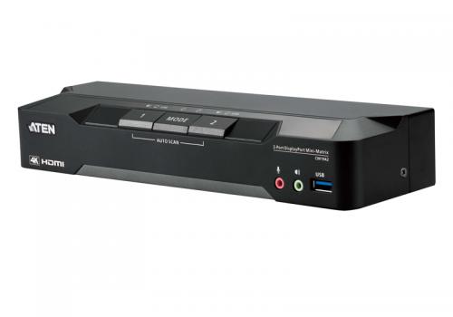 ATEN CM1942 2ポートDisplayPortデュアルディスプレイ ミニマトリックスKVMスイッチ（4K＆マルチスクリーンコントロール対応）｜ISダイレクト店