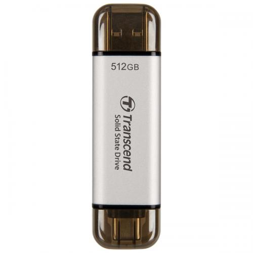 Transcend TS512GESD310S スティック型SSD USB 10Gbps 512GB シルバー｜ISダイレクト店