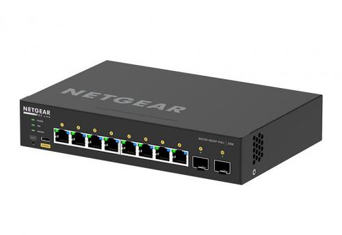 NETGEAR GSM4210PX-100JPS ProAV向けPoE+相応う(220W) 1G界面×8 SFP+拡張スロット×2 フルマネージスイッチ