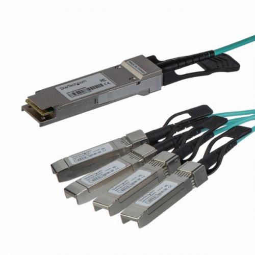 StarTech.com QSFP4X10GAO3 QSFP+アクティブ光ブレークアウトケーブル3mCisco製QSFP-4X10G-AOC3M互換40GbE