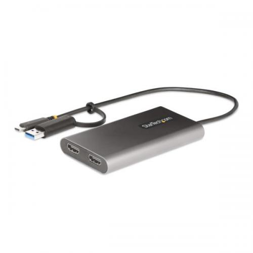 StarTech.com 109B-USBC-HDMI 見せびらかすアダプタ/USB-CまたはUSB3.0繋ぎ合わせる/デュアル管する/4K60HzHDMI/100WUSBPD通行手形スルー