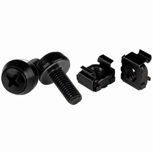 StarTech.com CABSCREWM62B M6ネジ(12mm)&ケージナット100セットブラックサーバラック/キャビネットへの取付け専用