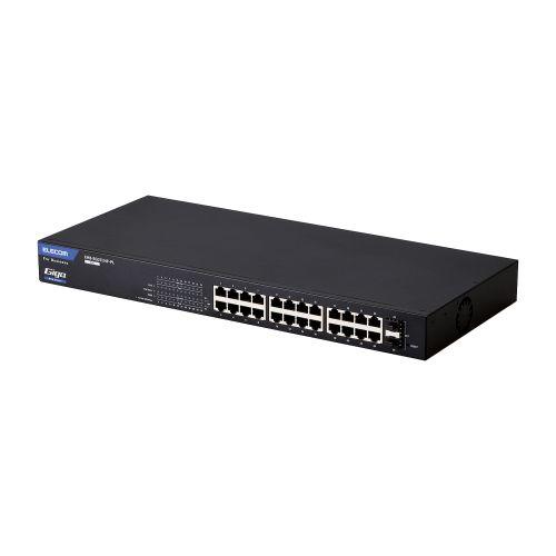 ELECOM EHB-SG2C24F-PL 法人向けスイッチングハブ/WEBスマート/Giga/PoE/24ポート/3年保証|ISダイレクト店