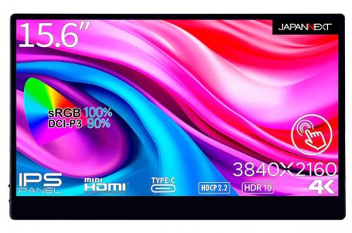 【法人様宛限定】JAPANNEXT JN-MD-IPS1563UHDR-T タッチパネル対応液晶ディスプレイ 15.6型/3840×2160/miniHDMI×1、USB Type-C×2/ブラック/スピーカー：有/2年保証