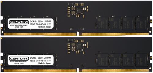 世紀マイクロ CB16GX2-D5U5600H 事務机とっ始め用 パソコン5-44800/DDR5-5600 288pin Unbuffered_Non-ECC_DIMM 1Rank 1.1v 32GB kit（16GB×2枚） 日本製