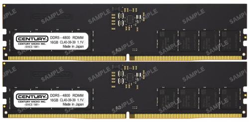 世紀マイクロ CB16GX2-D5RE480281 サーヴァー用 パソコン5-38400/DDR5-4800 288pin Registered_ECC_DIMM 1Rank x8 1.1v 32GB kit（16GB×2枚） 日本製