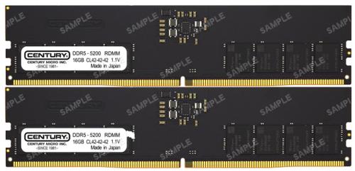 世紀マイクロ CB16GX2-D5RE520281 サーヴァー用 パソコン5-41600/DDR5-5200 288pin Registered_ECC_DIMM 1Rank x8 1.1v 32GB kit（16GB×2枚） 日本製