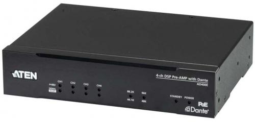 ATEN AD400E 4ch Mic/Lineインプット Dante最終生産物相応う DSP内蔵プリアンプ