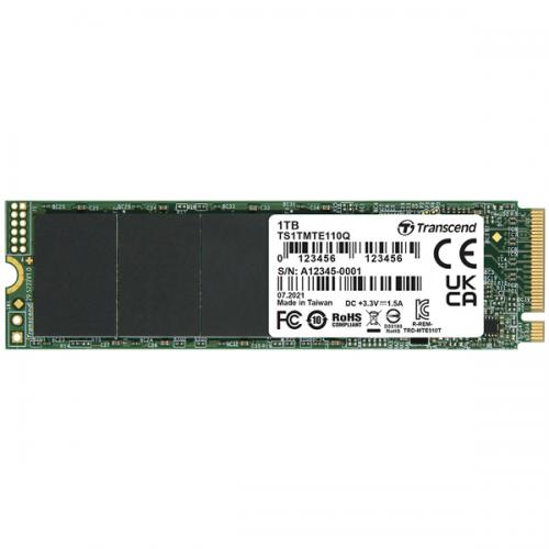Transcend TS1TMTE110Q 1結核症 M.2 2280PCIe Gen3x4 NVMe DRAM-less