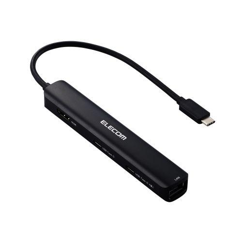 ELECOM DST-C30BK Type-C 縛ステイション/申し受ける専用USB-C×1/USB-C×1/USB-A×2/HDMI×1/ローカルエリアネットワーク界面付/黒いこと