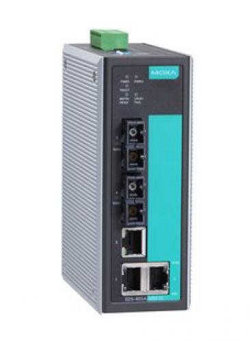 MOXA EDS-405A-SS-SC マネージドスイッチ、3xRJ45 2xシングルSC｜ISダイレクト店