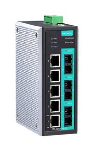 MOXA EDS-408A-1M2S-SC マネージドスイッチ、5xRJ45 1xマルチSC 2xシングルSC|ISダイレクト店