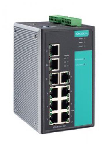 MOXA EDS-510A-3GT-T 7＋10/100/1000BaseT(X)x3ポート ギガビットマネージドスイッチ、Tモデル