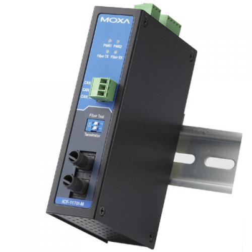 MOXA ICF-1170I-M-ST-T 実業用CANbus⇒衣料繊維変換器、マルチST、Tひな形