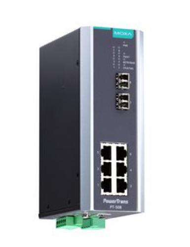 MOXA PT-508-MM-LC-24 IEC 61850公証 製作用 8ポートマネージド・イーサネットスイッチ/6x10/100BaseT(X)/2x100BaseFXマルチ流行り物/LC繋ぎ/24VDC
