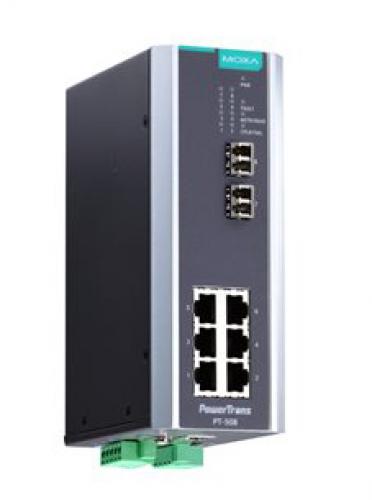 MOXA PT-508-MM-LC-48 IEC 61850公証 製作用 8ポートマネージド・イーサネットスイッチ/6x10/100BaseT(X)/2x100BaseFXマルチ流行り物/LC繋ぎ/48VDC