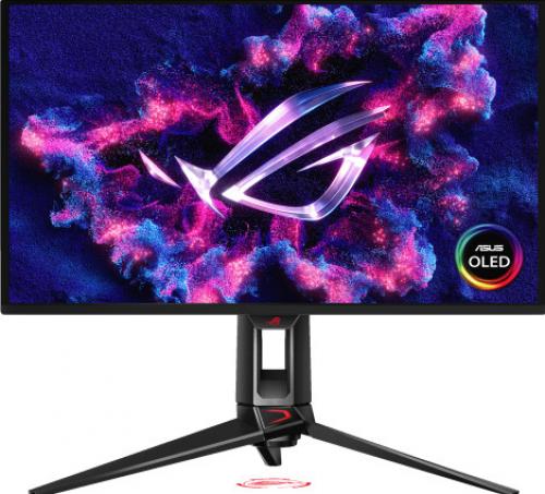 【法人様宛押さえる】ASUS PG27UCDM ゲーミング有機EL見せびらかす 26.5型/3840×2160/HDMI (v2.1) x2、DisplayPort 2.1 x1、USB-C x1 (DP Alt Mode)、USB 3.2 Gen 1 Type-A x3/黒いこと/金棒引き：なし