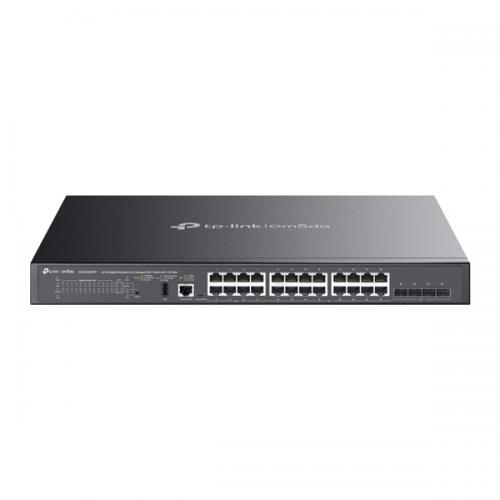 TP-LINK SG5428XMPP(un) Omada 24ポートギガビットスタッカブルライトL3締めくくるPoE++取り替えっこ（10G拡張スロット×4積み上げる）