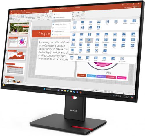 レノボ 64A5MAR6JP ThinkVision T27-40 (27型/1920×1080/HDMI、DP、VGA/エクリプスブラック/金棒引き：あり)