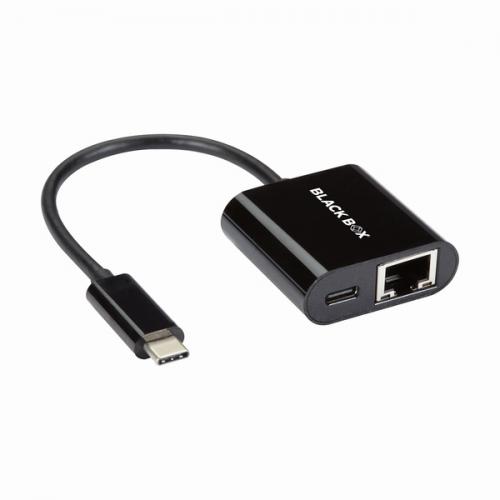 ブラックボックス VA-USBC31-RJ45C USB-C オス to RJ-45 メス 100W PD 変換 アダプタ