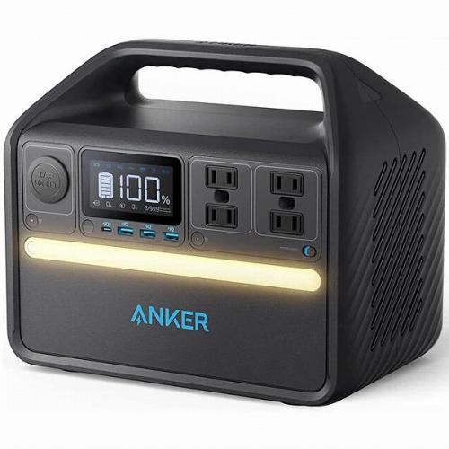【法人様宛限定】ANKER A1751512 Anker 535 Portable Power Station (PowerHouse 512Wh) 【リン酸鉄リチウムイオン電池/充放電サイクル3000回以上/高耐久/AC4口 最大500W/PowerIQ 3.0 (Gen2)】 (ブラック)