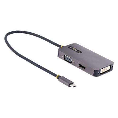StarTech.com 118-USBC-HDMI-VGADVI 見せびらかすアダプタ/USBType-C繋ぎ合わせる/シングル管する/4K60HzHDMI/DVI/VGA/Thunderbolt3\u0026amp;4/各種os相応う/3-インチ-1USBType-Cマルチポート映像媒体取り替えっこアダプタ