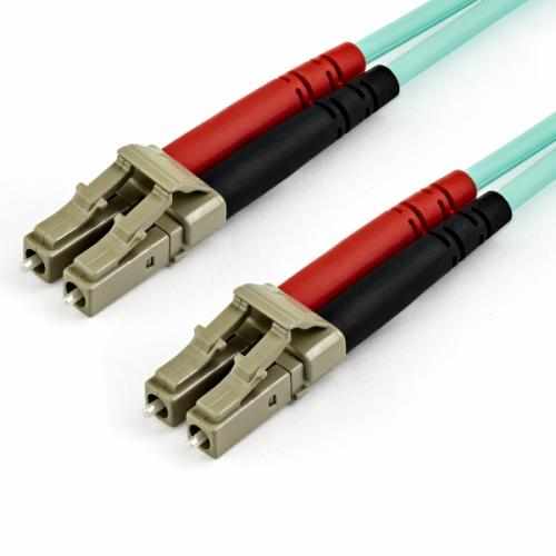 StarTech.com 450FBLCLC10 光ファイバーケーブル10mアクアOM4準拠光パッチコード2芯LCコネクタマルチモード対応50/125ミクロンLSZH対応