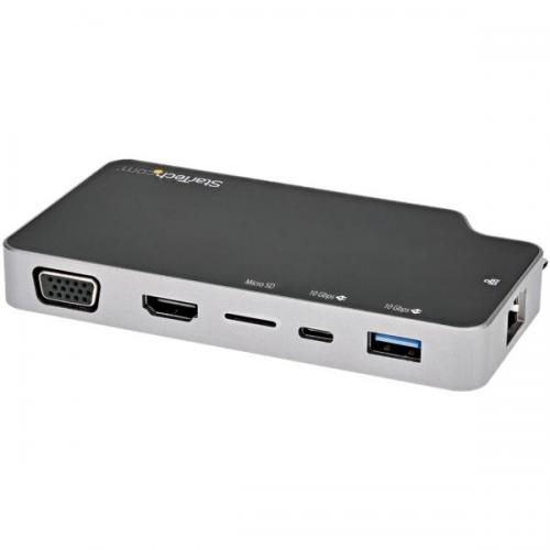 StarTech.com CDP2HVGUASPD マルチポートアダプタ/USB-C繋ぎ合わせる/1画面/4KHDMIまたは1080pVGA/100WUSBPD通り手形スルー/2x10Gbps相応うUSBこしき/ギガビット有線ローカルエリアネットワーク/microSD歌留多読み手