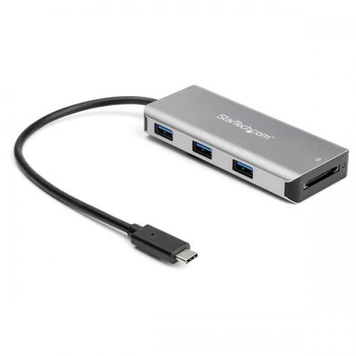 StarTech.com HB31C3ASDMB 3ポートUSBType-CハブSDカードリーダー付き10Gbps3xUSB-A25cmホストケーブル