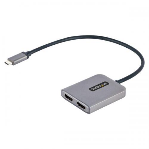 StarTech.com MST14CD122HD USB-C-2xHDMI変換アダプター/4K60Hz/デュアルモニター/HDR/USB4/TB4/TB3対応/30cm一体型ケーブル