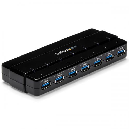 StarTech.com ST7300USB3B 7ポートUSB3.0ハブ卓上用ACアダプタとケーブル付属|ISダイレクト店