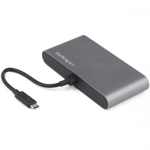 StarTech.com TB3DKM2DPL ドッキングステーション/Thunderbolt 4K60Hz/2画面/バスパワー/1x USB-A/GbE