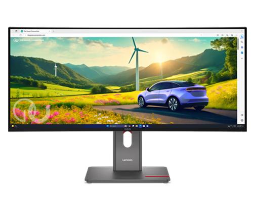 レノボ 64ADGAR1JP ThinkVision P34WD-40 (34型ワイド液晶ディスプレイ/3440×1440/USB Type-C、DP(In/Out)、HDMI/黒/スピーカー：あり/3年間保証/チルト/スイベル(回転)/高さ調整）