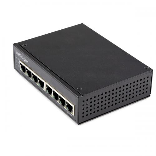 StarTech.com IESC1G80UP イーサネットスイッチ/実業用/アンマネージド/30W PoE+給電/8界面 RJ45/ギガビット相応う/壁面据え置き能力のある
