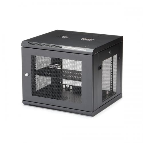 StarTech.com RK920WALM サーバーラック/壁掛型キャビネット/9U/4ポスト/取付奥行48cm/耐荷重90kg/AV ネットワーク機器収納用