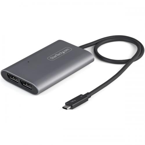 StarTech.com 結核症32DP14 Thunderbolt 3 - DisplayPort 1.4取り替えっこアダプタ/2画面/4K60サイクル/録画媒体変換器