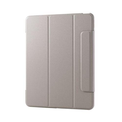 ELECOM TB-A25XWVFCGB 13インチiPad Air(M2)/フラップケース/薄型軽量/背面クリア/フレームカラー/グレージュ