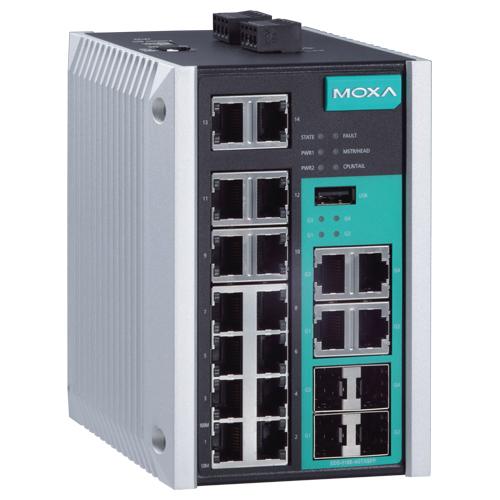 MOXA EDS-518E-4GTXSFP-T 14＋4G界面 ギガビットマネージドイーサネットスイッチ (広広とした気温ひな形)