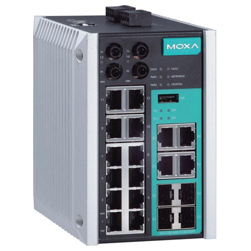MOXA EDS-518E-MM-ST-4GTXSFP-T 14＋4G界面 ギガビットマネージドイーサネットスイッチ、ST繋ぎ (広広とした気温ひな形)